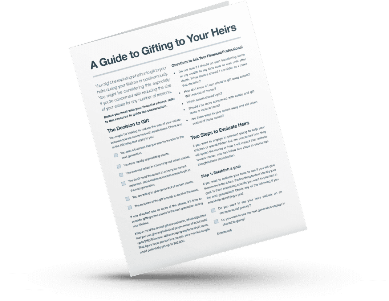 A Guide to Gifting to Your Heirs